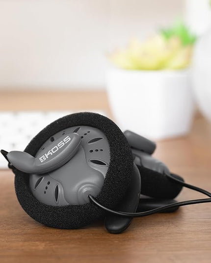 Koss KSC75 Portable On-Ear Clip Headphones, Retro Style, Ultra Lightweight, Grey