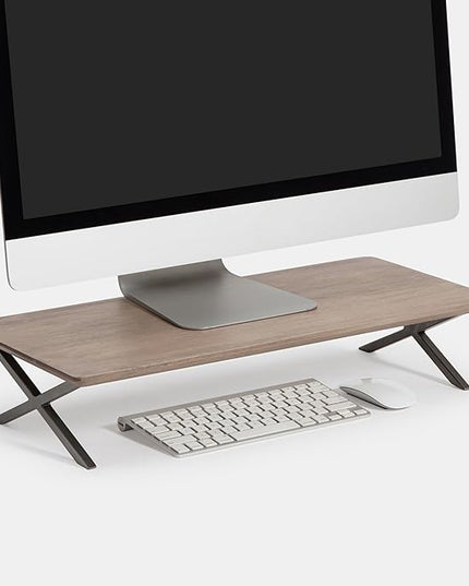 Anji Mountain Monitor Stand - Desktop Organizer & Laptop Riser, Ergonomic Monitor Riser, Space-Saving Monitor Stand for Desk, Durable Construction, Easy Assembly, Ideal for Home & Office,Biscotti