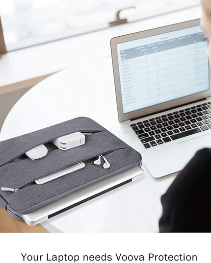 Voova 13 13.6 Inch Laptop Sleeve Case Compatible with MacBook Air 13 M1/M2/M3/M4 2020-2025, MacBook Pro 13/14, IPad Air/Pro 13, Waterproof Slim Computer Bag Cover with Handle, Grey