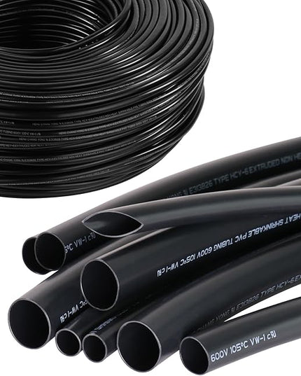 SUNNAREPOON Black Wire Harness Tubing, Car Unshrinkable Insulation Cord Sleeve for Wire Shielding Sheathing Organizer/Protection/Covering (3/4''(20MM) - 10FT(120INCH))