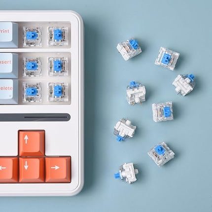 ELUTENG 110 PCS Switch Replacement 3 PIN Mechanical Keyboard Switches, Clicky, Accurate Typing, Dustproof,Universal Replacement Parts for Office and Gaming (Blue)
