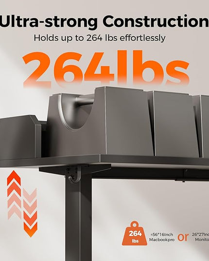 Agilestic L Shaped Standing Desk, Adjustable Height Corner Gaming Desk with Shelf, Sit Stand Up Desk, 63 x 55 Inch Home Office Computer Table, Black