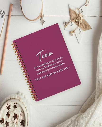Raspberry Meeting Notebook for Work, Employee Appreciation Gifts, Team Gifts for Employees, Thank You Gifts for Women Men Leader Boss Manager Mentor Coworkers, Journals for Writing, 5.5"x8.3"