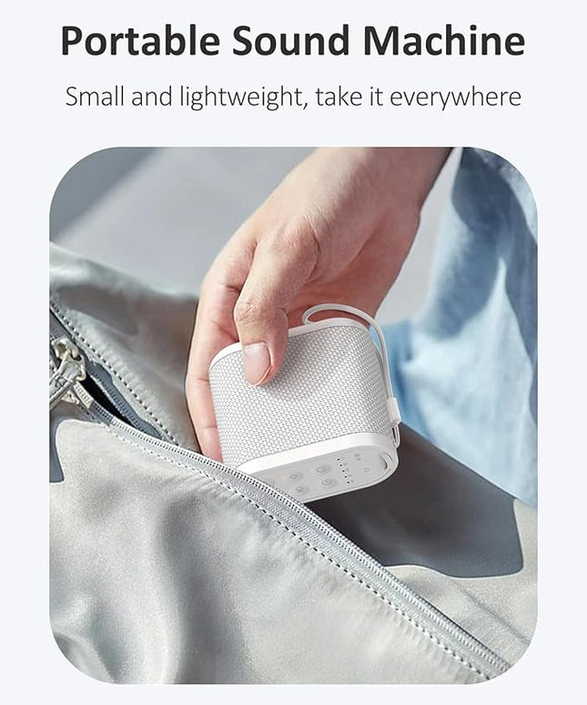 Portable Travel Sound Machine for Adults, Baby Sleeping : Super Long-Lasting & Rechargeable Battery, Headphone Jack, 21 Sounds - White Noise Machine for Office Privacy & Noise Canceling, Home, Gift
