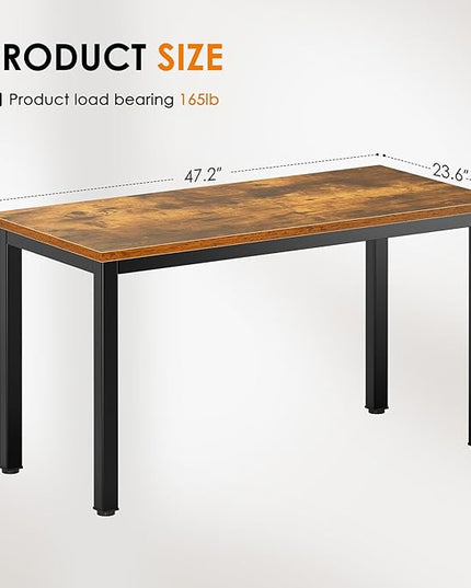 DlandHome 47inches Computer Desk Home Office Table Writing Desk Study Table Gaming Desk Worstation, Retro