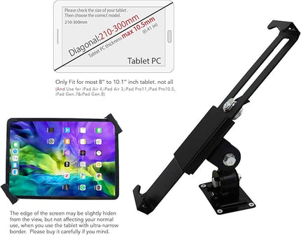WeSTRUGGLE Tablet Wall Mount Holder with Lock and Key, Rotate Design Arbitrary Adjustment,Multi Angle,Bracket for Most 8 to 10.4 Inch,and for iPad Air &10.2,10.9,Pro 11 Galaxy tab,and More (Black)