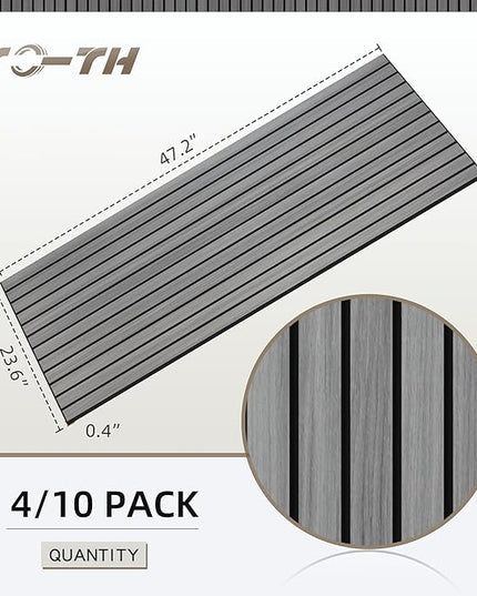 TO-TH Wood-Look Acoustic Wall Panels, 10 Pack 47.2” x 23.6” Sound Panels, Decorative Wood Panels for Wall Sound Dampening Panels for Home, Office, Basement, Gray Oak with Mitered Edges