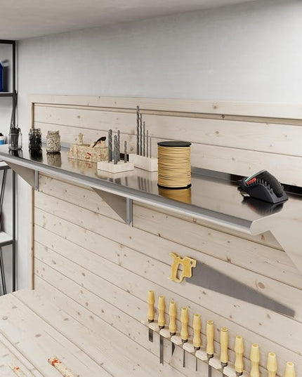 AmGood 72" Long X 14" Deep Stainless Steel Wall Shelf | NSF Certified | Appliance & Equipment Metal Shelving | Kitchen, Restaurant, Garage, Laundry, Utility Room