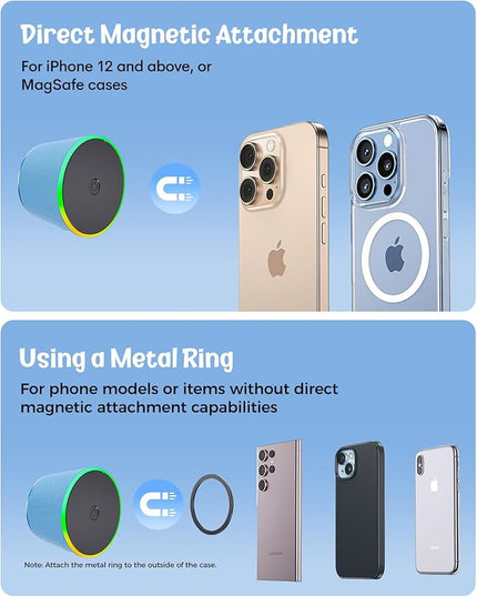 Small Bluetooth Speaker Gifts for Teens: Valentines Gifts for Him Her, 3 IN 1 Portable Magnetic Speaker with 9-Mode Lights, Waterproof Phone Stand for Desk, Cool Birthday Gadget Gifts for Adults