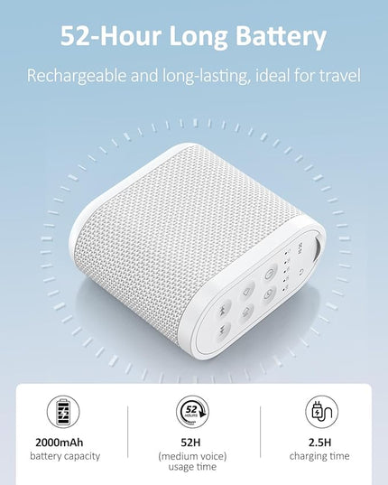 Portable Travel Sound Machine for Adults, Baby Sleeping : Super Long-Lasting & Rechargeable Battery, Headphone Jack, 21 Sounds - White Noise Machine for Office Privacy & Noise Canceling, Home, Gift