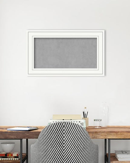 Amanti Art White Framed Magnetic Board 17x29 Small Vision Board for use with Magnets, 100% Metal Sheet to Display Items as Office Decor or for Home Organization in mudroom, Kitchen or Kids Room