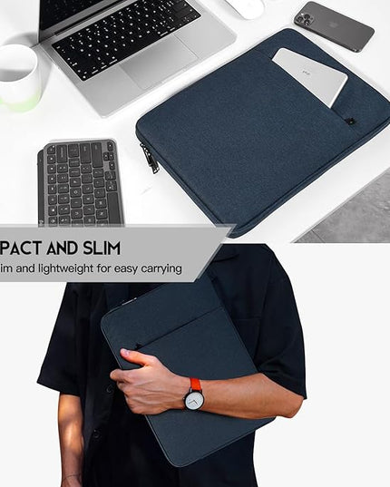15.6 16 inch Laptop Sleeve Case for HP Envy X360/Pavilion 15, HP Omnibook 16, Lenovo IdeaPad 15, Dell Inspiron Plus 16, Acer Aspire 15, ASUS, Water-Restistant 15.6 Computer Bag -Navy Blue