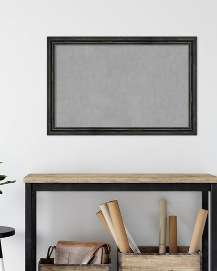 Amanti Art Black Framed Magnetic Board 23x35 Large Vision Board for use with Magnets, 100% Metal Sheet to Display Items as Office Decor or for Home Organization in mudroom, Kitchen or Kids Room