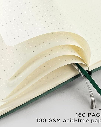 &And Per Se Dotted Journal Notebook (10 packs), A5 Hardcover Leather Bullet Dotted Journal, 160 Pages 100GSM Thick Paper, 3 Sheets of Stickers Included - 5.7'' x 8'' (Green)