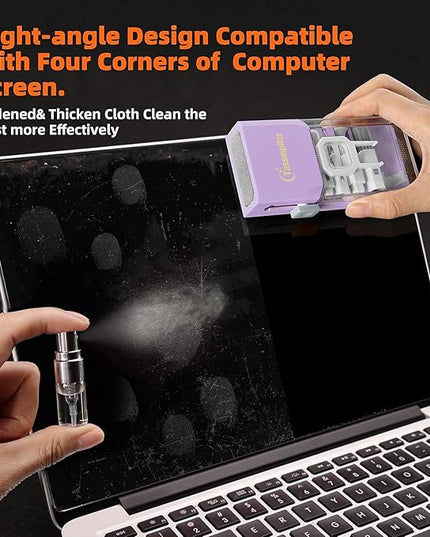 Laptop Screen Keyboard Cleaner Kit, All in 1 Electronic Cleaning Tool for MacBook iPad iPhone Pro Cell Phone, Brush Tool for Tablet, Computer, PC Monitor,TV Camera Lens with Patent, Purple