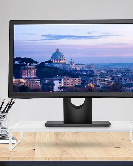 Ergonomic Desk Monitor Riser Stand Stable Computer Table Stand Riser with Detachable Single Shelf for Office Laptop Screen Height