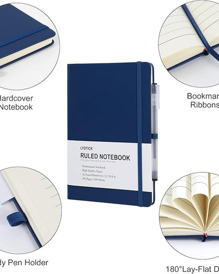 20 Pack Journals for Writing College Ruled Notebooks Journal in Bulk, Hardcover Notebooks (200Pages) for Note Talking, Lined Bullet Journals for Home School Office, 5.7"x8.4", Navy