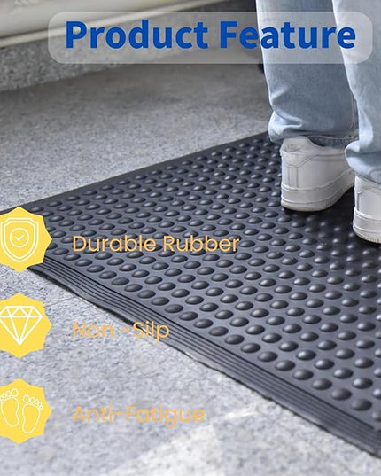 36"×24" Heavy Duty Outdoor Rubber Mat for Floor, Commercial Non Slip Indoor Floor Mat Use for Commercial Kitchen, Ramp, Pool, Restaurant, Garage(4 PCS)