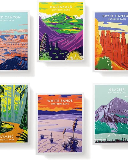 Twigs Paper - Assorted Outdoor National Parks Greeting Cards - Stationery Cards with Envelopes - Thank You and Blank Note Cards -Greeting Cards for All Occasions - Made in USA (5.5 x 4.25, Set of 12)