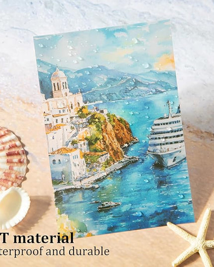 AuriicLeaf Travel Scenery PET Sticker Set, 60PCS Large Landscape Scrapbook Supplies for Journaling, DIY Crafts and Planner