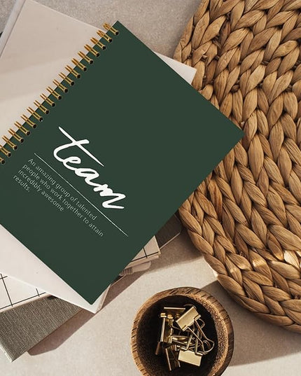 Dark Green Meeting Notebook for Work, Employee Appreciation Gifts, Team Gifts for Employees, Thank You Gifts for Women Men Leader Boss Mentor Manager Coworkers Going Away Retirement, 5.5"x8.3"