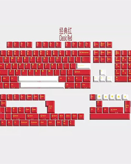 Sumgsn 160 Keys Doubleshot Keycaps Cherry Profile Classic Red Keycaps Set 7u Spacebar Fit for 61/64/87/104/108 Cherry Mx Switches ISO ANSI Layout Mechanical Keyboards Alice Keyboards