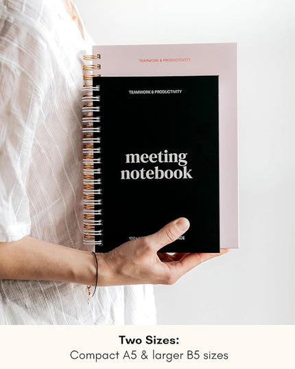 Lamare Meeting Notebook for Work Organization – Perfect Work Notebook for Note Taking & Meeting Planner for Productivity