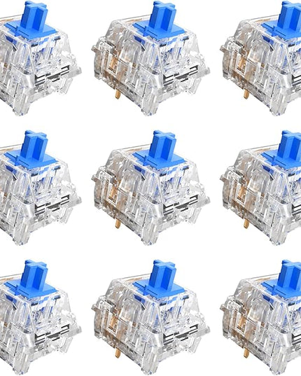 Zhouwang Crystal Blue Click Switch 88Pcs,Kailh Box Click Switch 2Pcs,Dustproof and Waterproof,Suitable for Gaming Mechanical Keyboard (90Pcs)