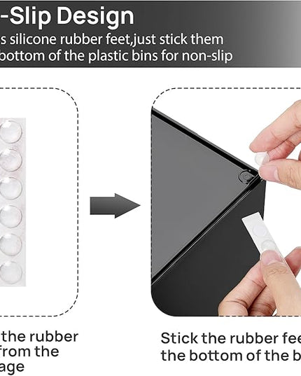 Vtopmart Black Small Stackable Storage Drawers, Cologne Organizer for Men,Plastic Containers for Vanity, Dresser,Office Desk,Bathroom Countertop Organization,Ideal for Room Decor,Gifts for Men