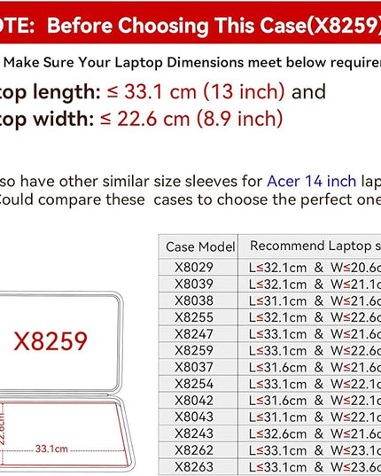 Smatree Hard EVA Protective Sleeve Case Compatible for 14 inch Acer Chromebook 314-CB314-3H-C41F, for Acer Aspire Vero Green-AV14-51-59UW, for Acer Aspire 5-A514-54-32RS 14 inch Notebook Bag (X8259)