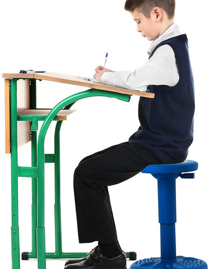 Studico ActiveChairs Adjustable Wobble Chair, Flexible Classroom Seating improves Focus, Posture & Helps ADHD/ADD. Classroom Stools, Active Wobble Chairs, Adjusts from 16.65" to 23.75" Ages 13-18 Blue