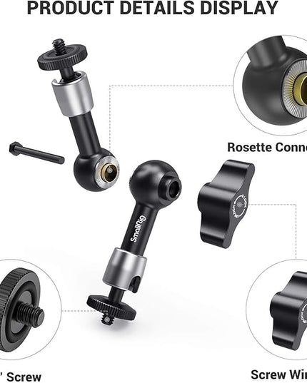 SmallRig 5.5 Inches Adjustable Friction Articulating Magic Arm, with Both 1/4" Screw for LCD Monitor/LED Lights