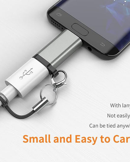 USB-C to Micro USB Adapter, 3-Pack USB Type C Female to Micro USB Male Converter USB C to Micro B 2.0 Charge & Data Sync Compatible with Samsung Galaxy S7 S6 J7 Note 5 Kindle Ps4 and More -Grey
