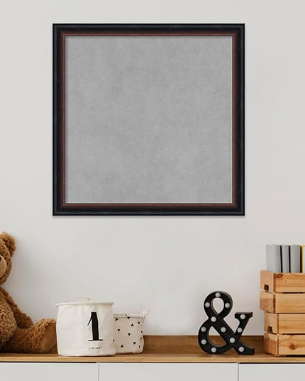 Amanti Art Black Framed Magnetic Board 18x18 Small Vision Board for use with Magnets, 100% Metal Sheet to Display Items as Office Decor or for Home Organization in mudroom, Kitchen or Kids Room