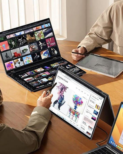 EHOMEWEI X1 Portable Foldable 2K Dual Monitor, 16"*2 Laptop Expansion Screens 60Hz 1920 * 1200 sRGB, 100DCI-P3 HDR for Working/Gaming/Travel, Phone/Switch/Windows MacOS
