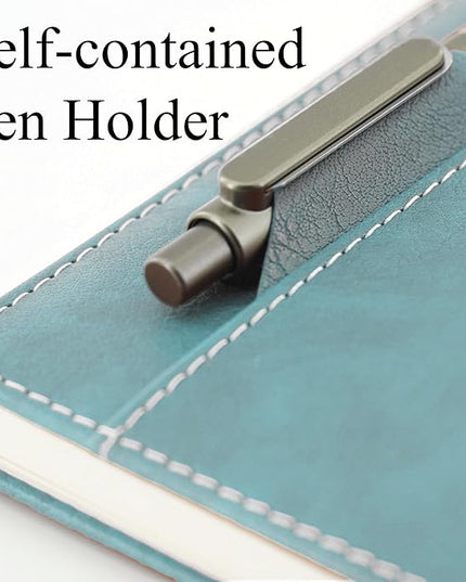 SLFreMint Premium Hardcover Notebook with Pen and Pen Holder Clip, Card Pockets, 240 Pages, College Ruled, 80GSM, Leather Note Book for Work, Study, Diary and Other Scenarios, Suitable Journal for Both Men and Women