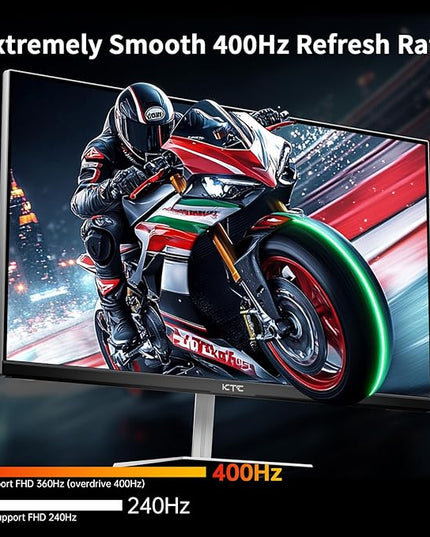 KTC 24.5 Inch 400Hz Gaming Monitor, FHD 1080P 240Hz Computer Monitor, Fast IPS, FreeSync/G-Sync Compatible, HDR400, DisplayPort x2 HDMI x2, VESA, Tilt Adjustable,H25X7