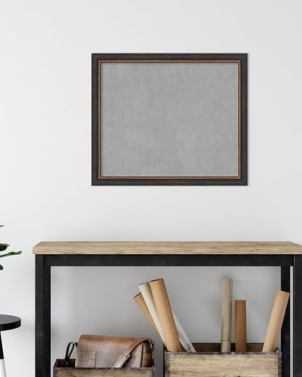 Amanti Art Black Framed Magnetic Board 23x27 Medium Vision Board for use with Magnets, 100% Metal Sheet to Display Items as Office Decor or for Home Organization in mudroom, Kitchen or Kids Room