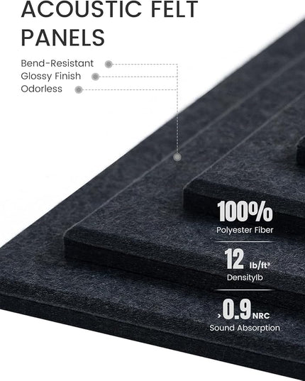 Fluxynara Large Felt Bulletin Board 36" x 24"Cork Board Alternative-6 Pack with 40 Safe Removable Adhesive Tabs, Cork Boards for Walls Cork Board for Home Office Classroom Pin Board-Deep Charcoal Blue