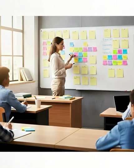 (36 Pack) Lined Sticky Notes 4x6 in,Yellow Large Notepads with Lines,Ruled Stickies Super Sticking Power,Office School Memo Note Pads,Post on Windows Doors,Recyclable,Easy to Write on,Hold Well