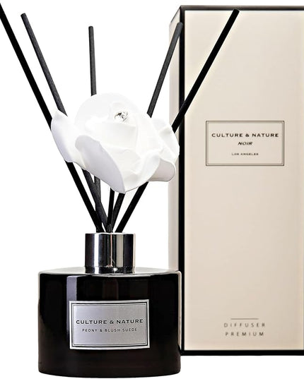 CULTURE & NATURE Reed Diffuser Set (6.7oz, Peony & Blush Suede)