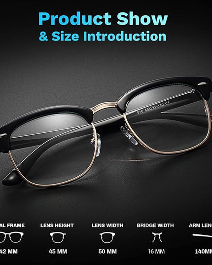 racico Computer Blue Light Blocking Glasses Blue Light Glasses Men Women, Anti Blu-Ray Gaming Glasses Lenses