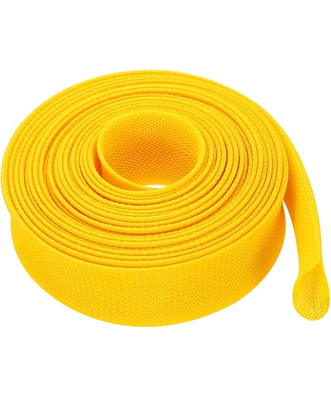 uxcell Expandable Sleeving, 2-inch 25ft Cable Sleeve, Yellow