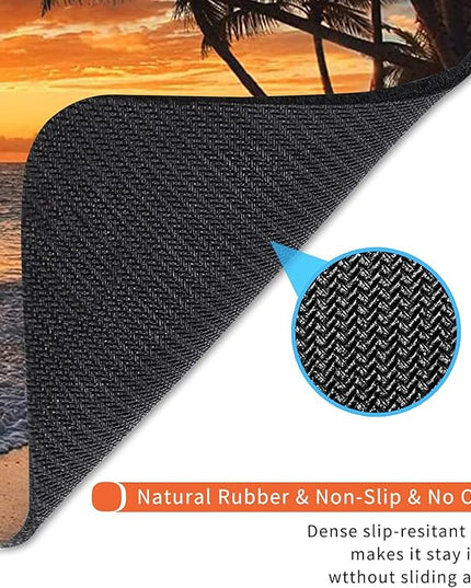 Square Mouse Pad Beach Sunset, Personalized Premium-Textured Custom Mouse Mat Design, Washable Mousepad Cloth, Non-Slip Rubber Base Computer Mouse Pads for Wireless Mouse