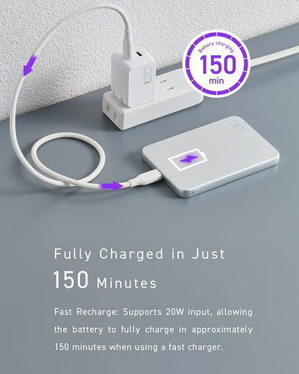 CIO Qi2 Magsafe Charger, 5000mAh Ultra-Slim Magnetic Wireless Charger iPhone, Magsafe Battery Pack, 15W Wireless + 20W USB-C PD iPhone Magnetic Fast SMARTCOBY Slim 5K (Silver, Safety Model)