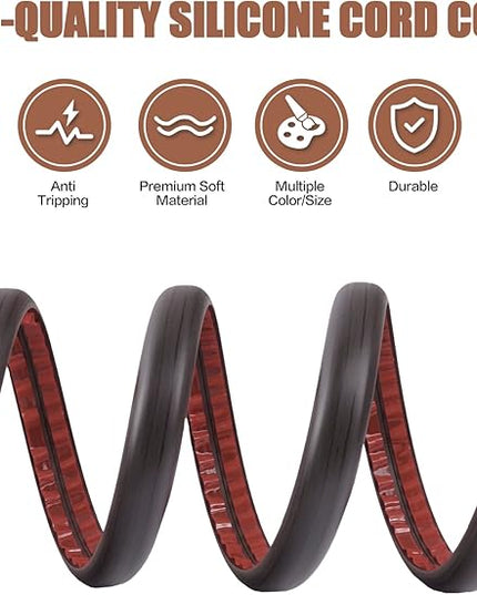 Floor Cord Cover Self Adhesive Cord Hider,3.3FT Cable Management, Extension Strip Protector for Wires, Prevent Cable Trips for Offices, Gyms, Exhibitions Cavity:0.3"(W) x 0.28"(H) Black Wood