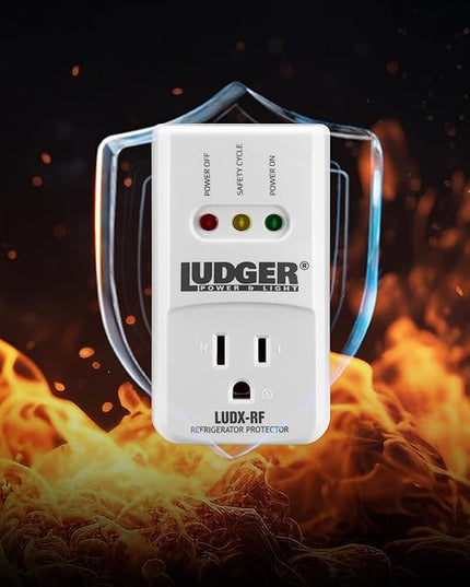 Ludger Power Surge Protector for Refrigerator (LUDX-RF), ETL Certified, Connects to Most Domestic Refrigerators, 4-Minute Safety Cycle, 3 Modes LED Indicator, Fire-Resistant Shell