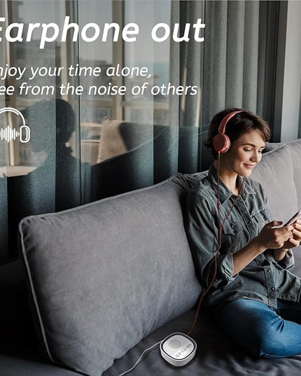 iEasy Sleep White Noise Sound Machines with 30 Soothing Sounds 3.5 mm Headphone Jack 5 Timer Settings 32 Precise Volume Memory Function Compact Design Ideal Gift