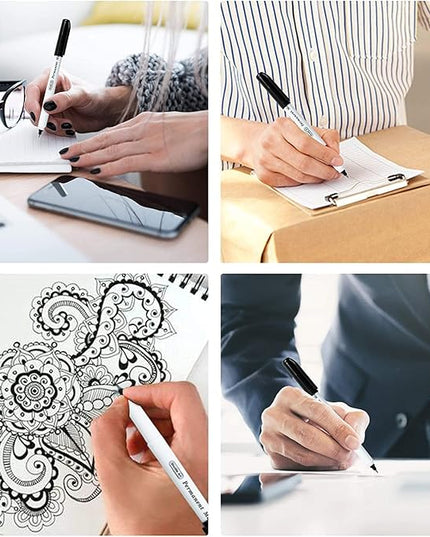 Shuttle Art Permanent Marker, 30 Pack Ultra Fine Point Black Permanent Marker set, Works on Plastic,Wood,Stone,Metal and Glass for Doodling, Marking