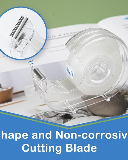 JEFURE 36 Pcs Transparent Tape with Dispenser, 0.7 in x 1000 in Clear Tapes and Refillable Dispensers, Office Tape Rolls with Dispenser Bulk for Craft Jobs, Gift Wrapping, Repairing, Home and School